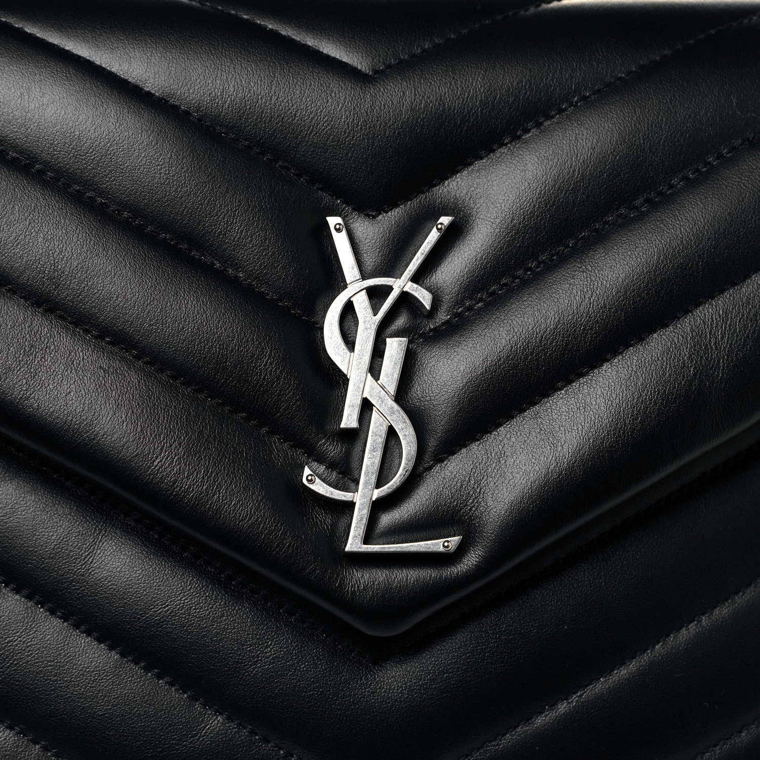 Saint Laurent Calfskin Y Quilted Monogram Medium Loulou Chain Satchel Black 8 of 10