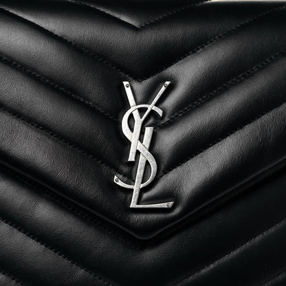 Saint Laurent Calfskin Y Quilted Monogram Medium Loulou Chain Satchel Black 8 of 10