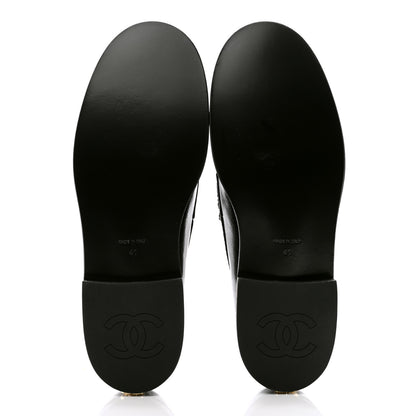 Chanel Calfskin Enamel Charms Mocassin Loafers 41 Black 7 of 9
