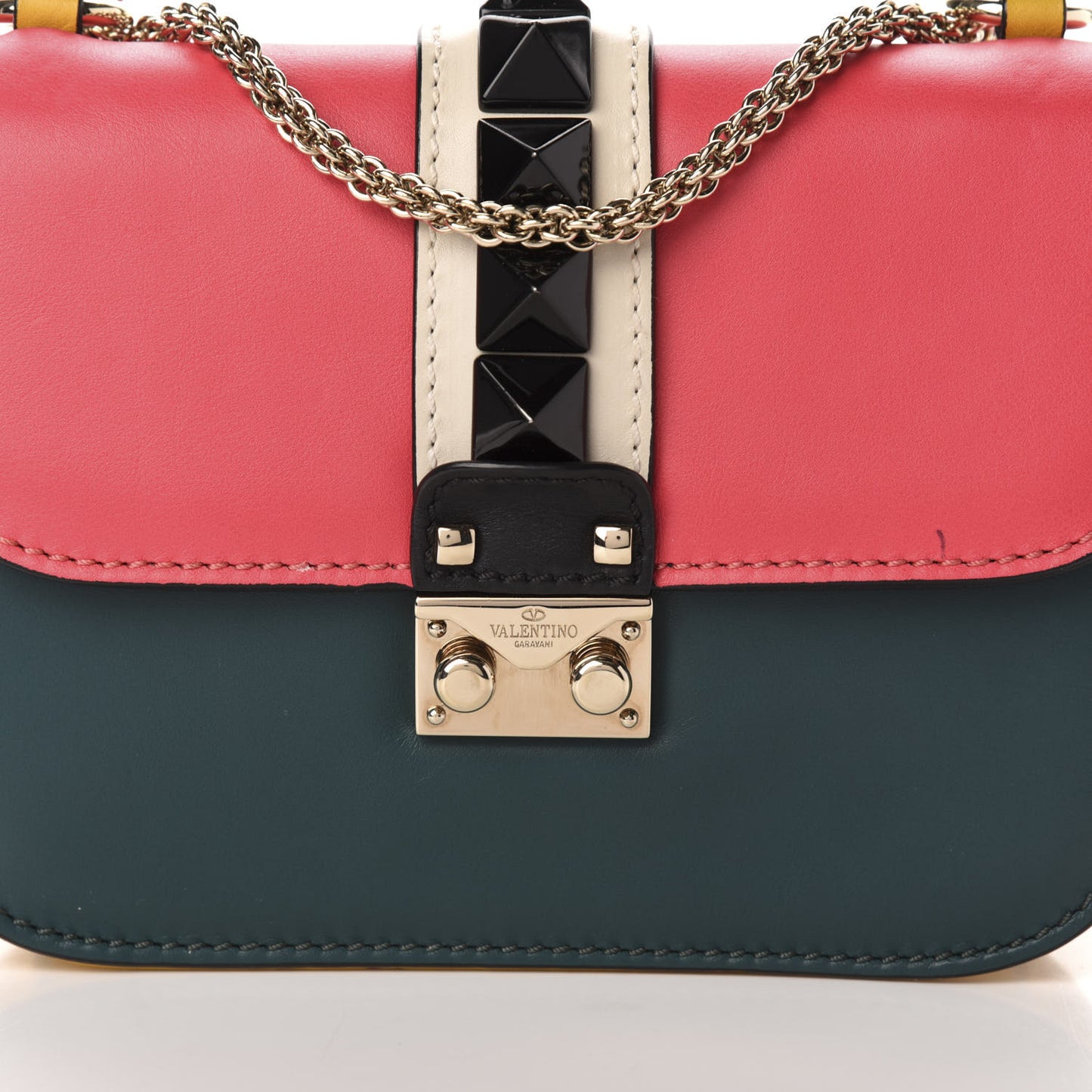 Vitello Small Glam Lock Rockstud Flap Multicolor