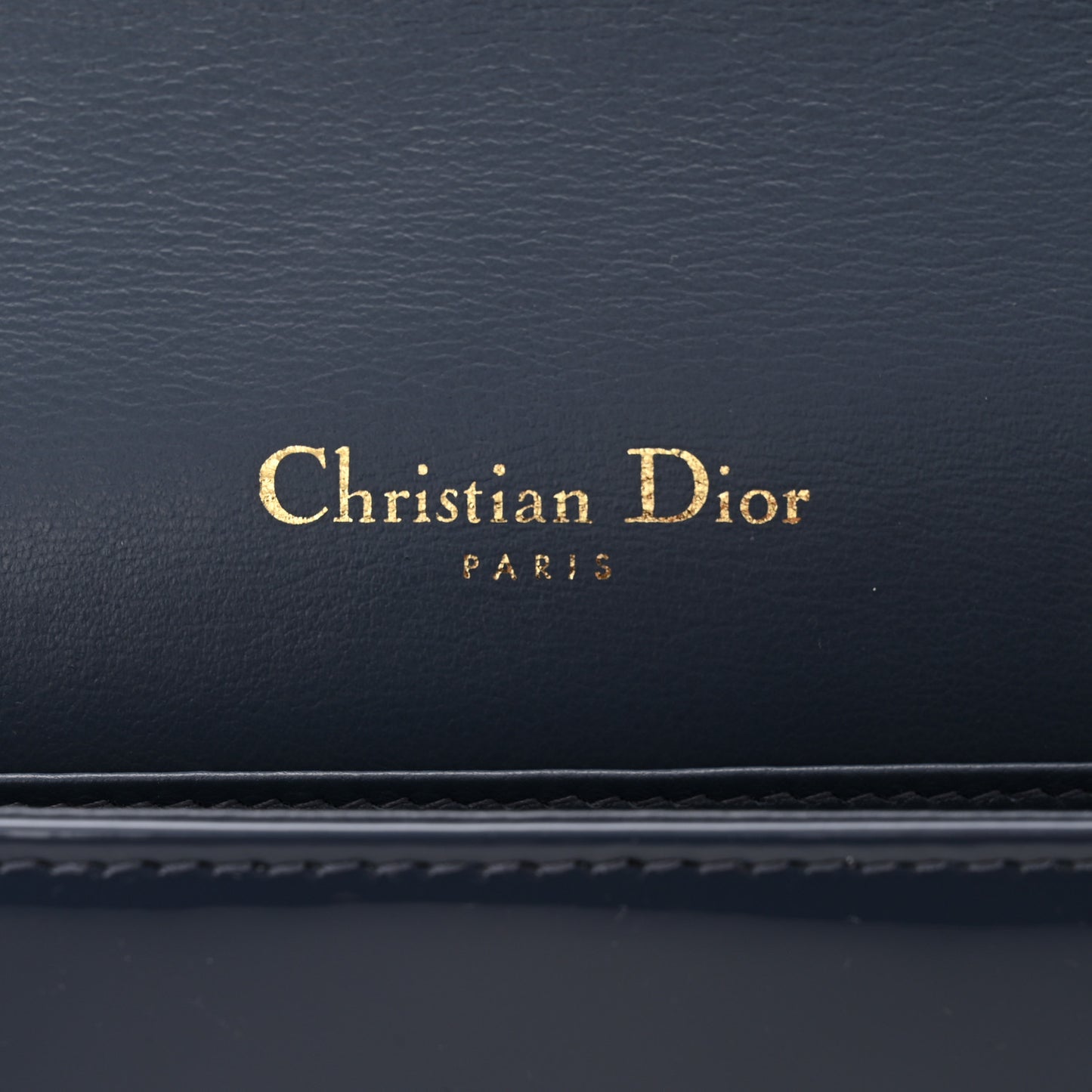Patent Cannage Lady Dior Chain Wallet Denim