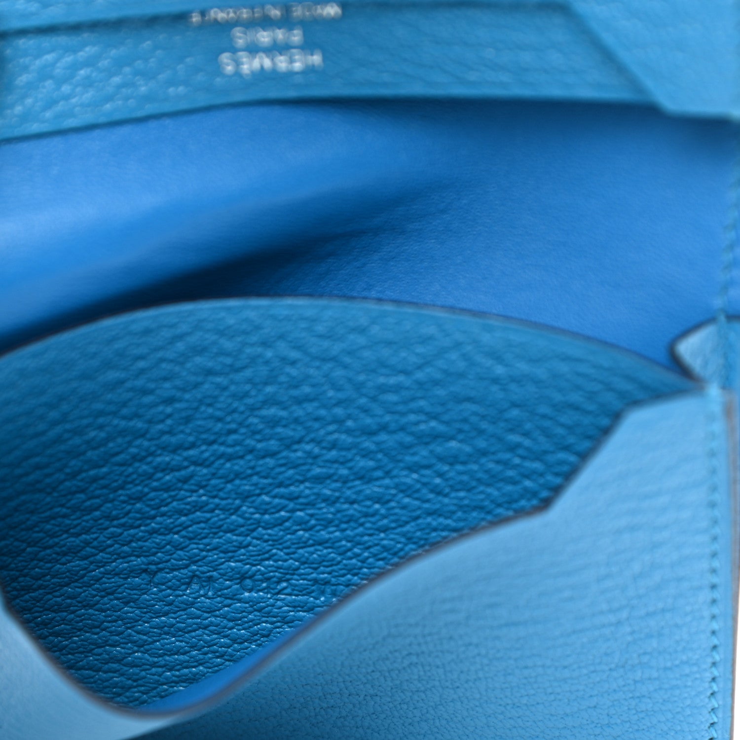 Hermes Chevre Mysore Bearn Card Holder Wallet Bleu Paradis 7 of 8