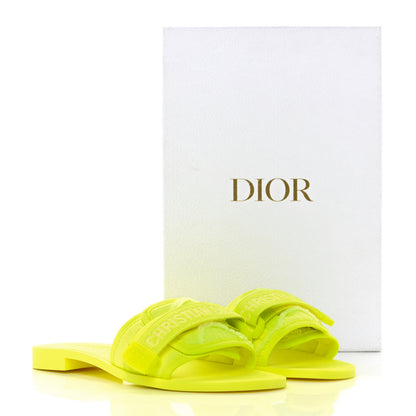Christian Dior Technical Stretch Fabric Camouflage Dio(r)evolution Slide Sandals 38 Yellow Fluo 8 of 8