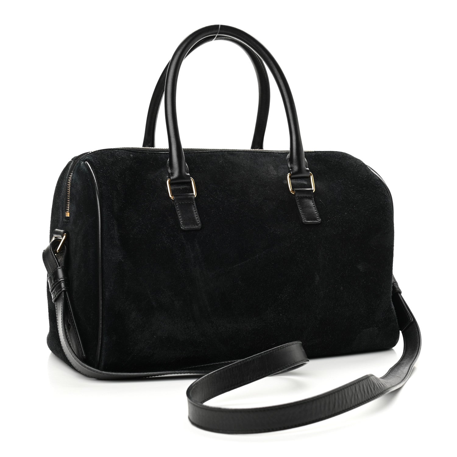 Saint Laurent Calfskin Suede Classic Duffle 6 Black 3 of 10
