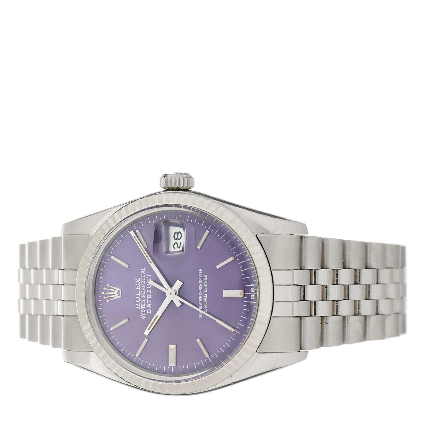 Stainless Steel 36mm Oyster Perpetual Datejust Watch Purple