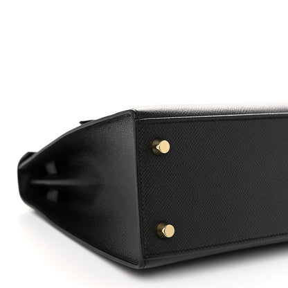 Hermes Epsom Horseshoe Kelly Sellier 25 Black Rouge Grenat 9 of 11