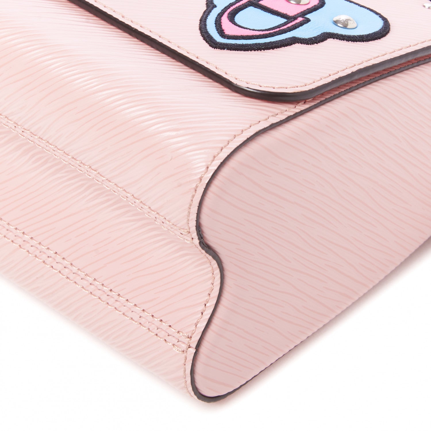 Louis Vuitton Epi Travel Stickers Twist Shoulder Bag MM Rose Ballerine 4 of 8