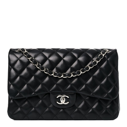 Chanel Lambskin Quilted Jumbo Double Flap Black 1 of 21