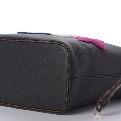 Louis Vuitton Calfskin Monogram Teddy Neverfull MM Black 7 of 9