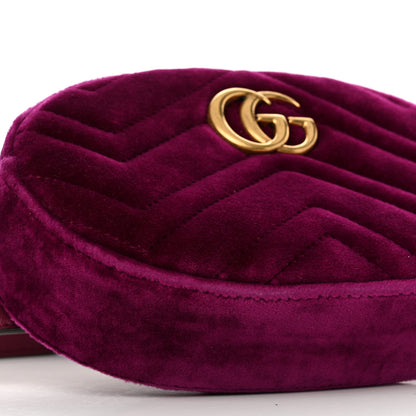 Gucci Velvet Matelasse GG Marmont Belt Bag 85 34 Fuchsia Violet Cyclamen 10 of 13