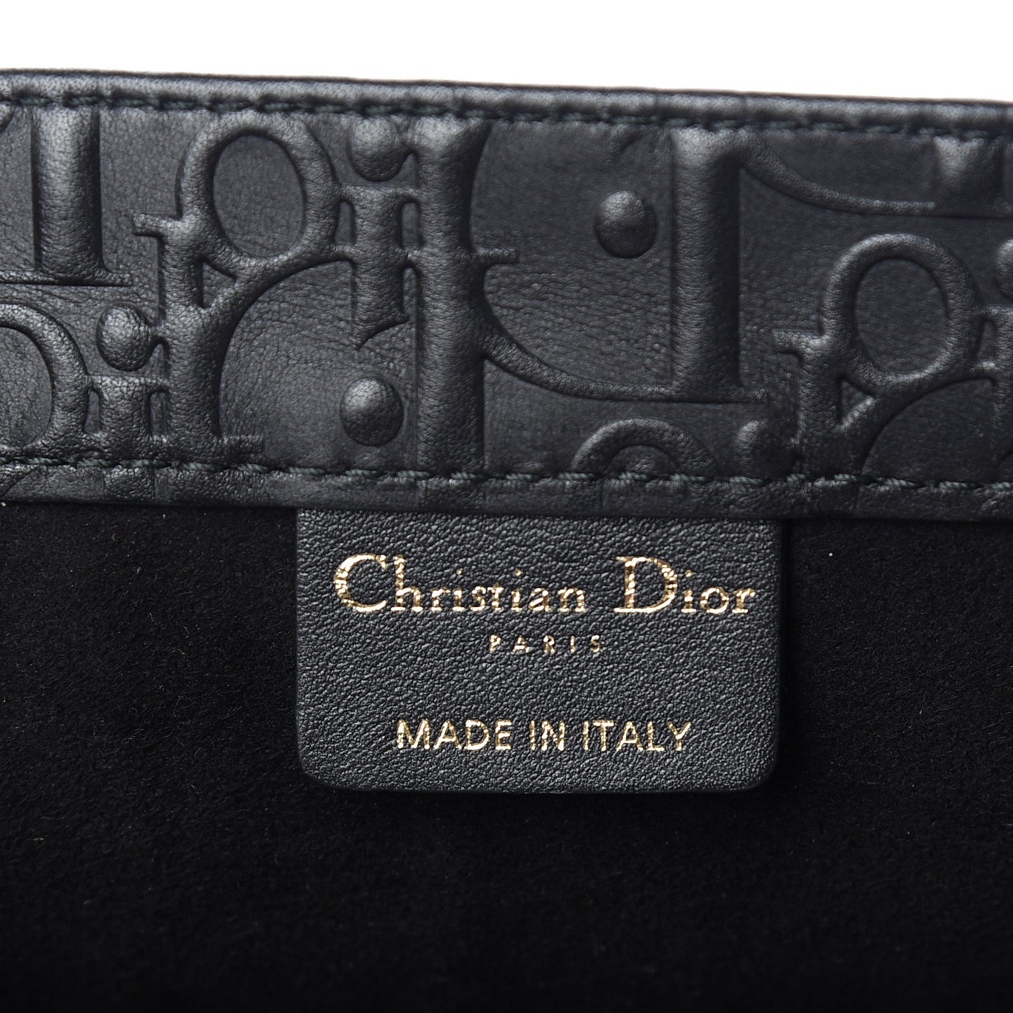 Oblique Calfskin Embossed Medium Book Tote Black