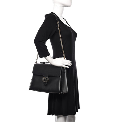 Gucci Dollar Calfskin Medium Interlocking G Top Handle Shoulder Bag Black 2 of 14