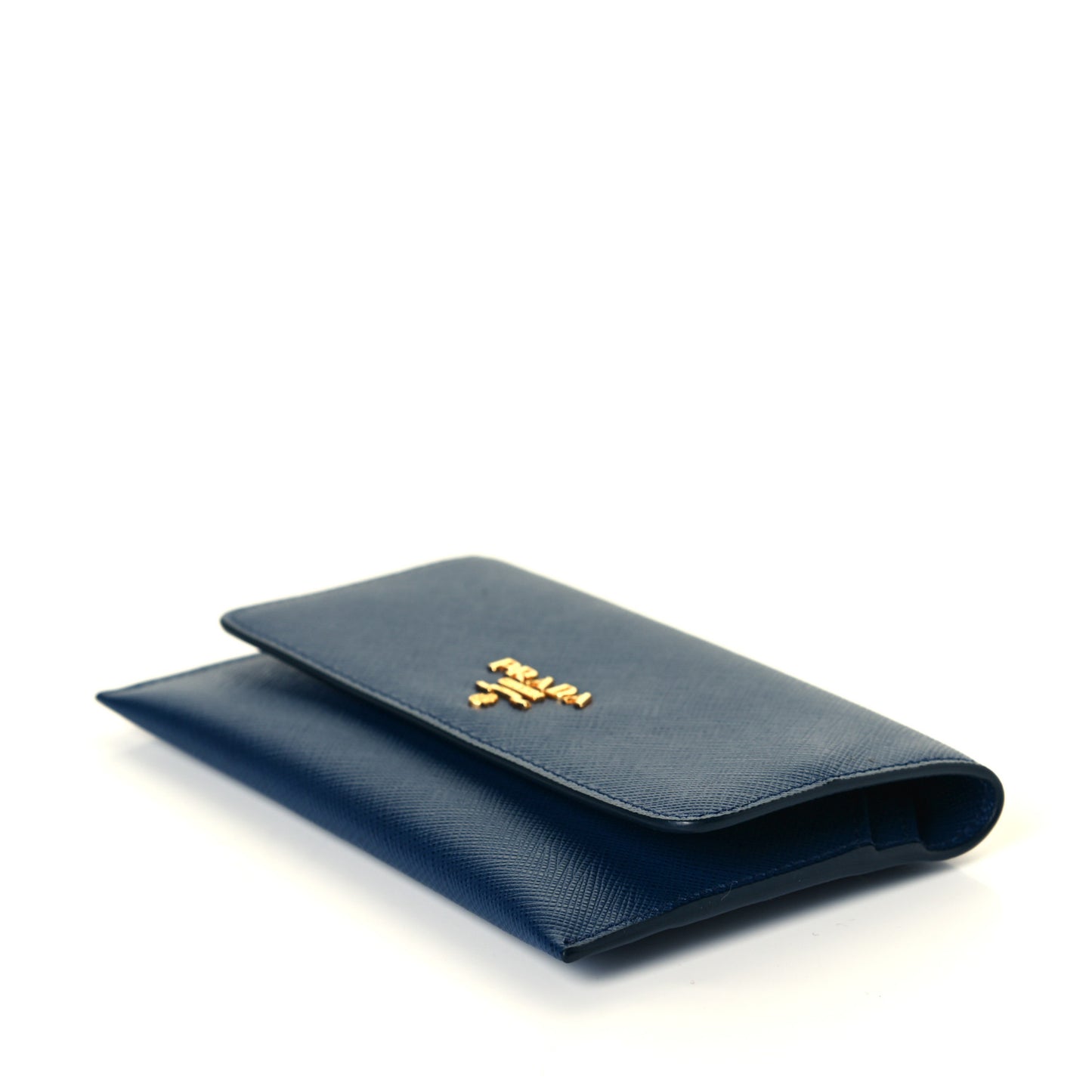 Saffiano Metal Flap Wallet Bluette