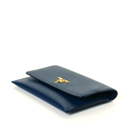 Prada Saffiano Metal Flap Wallet Bluette 4 of 8
