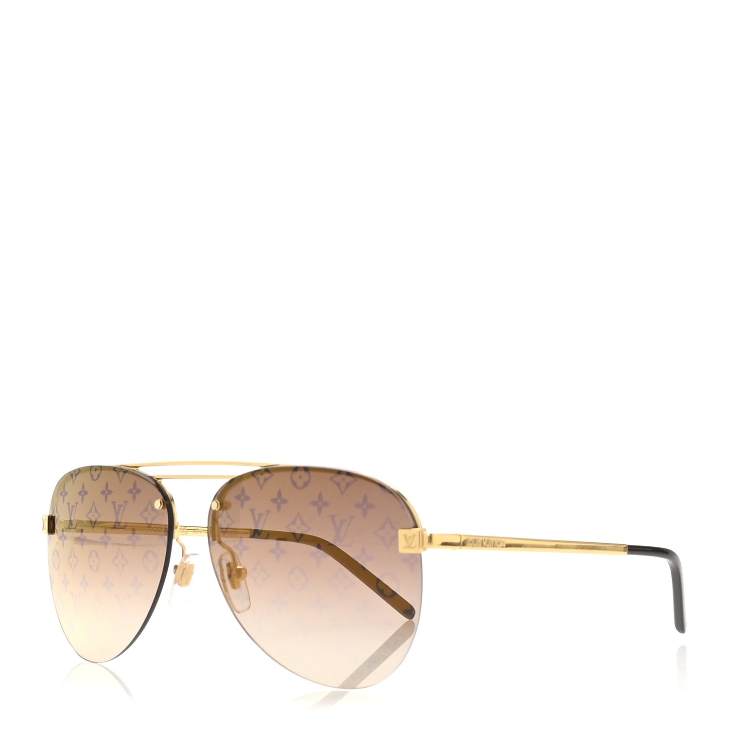 Louis Vuitton Metal Clockwise Sunglasses Z1020W Gold 1 of 8