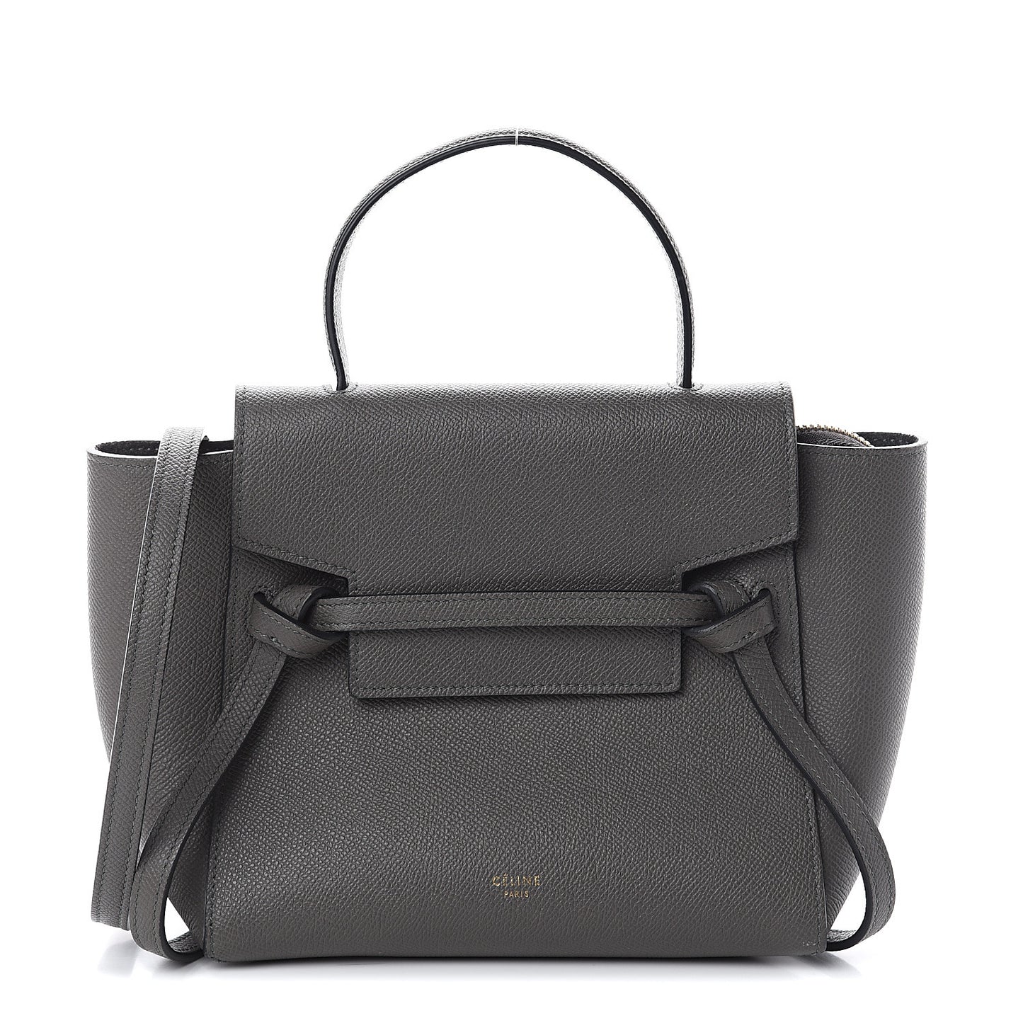 Grained Calfskin Nano Belt Bag Grey