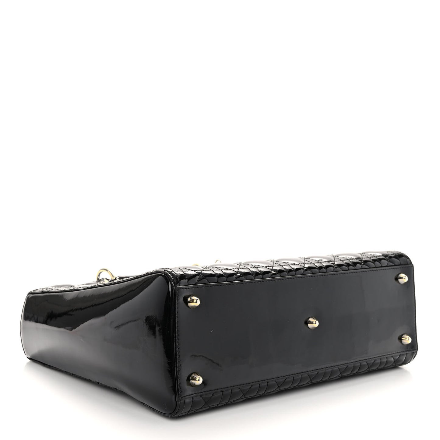 Patent Cannage Large Lady Dior Black
