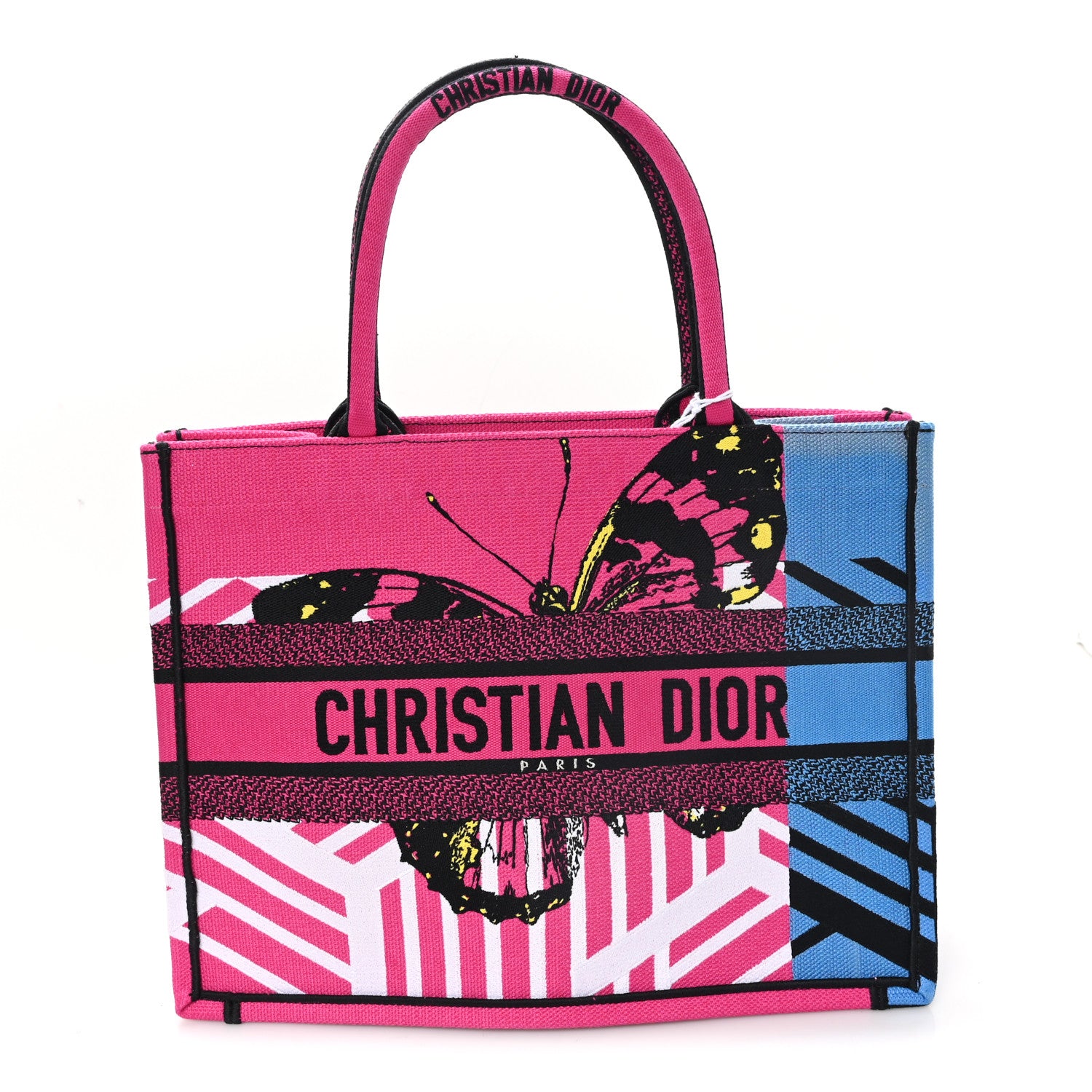 Christian Dior Canvas Embroidered Medium Jungle Pop Book Tote Fuchsia Multicolor 1 of 11