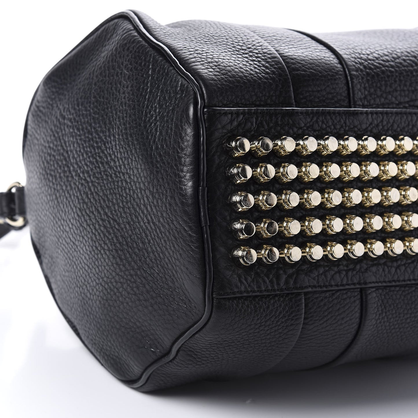 Pebbled Lambskin Rocco Black Pale Gold Hardware
