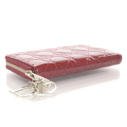 Christian Dior Patent Cannage Lady Dior Continental Wallet Red 4 of 7