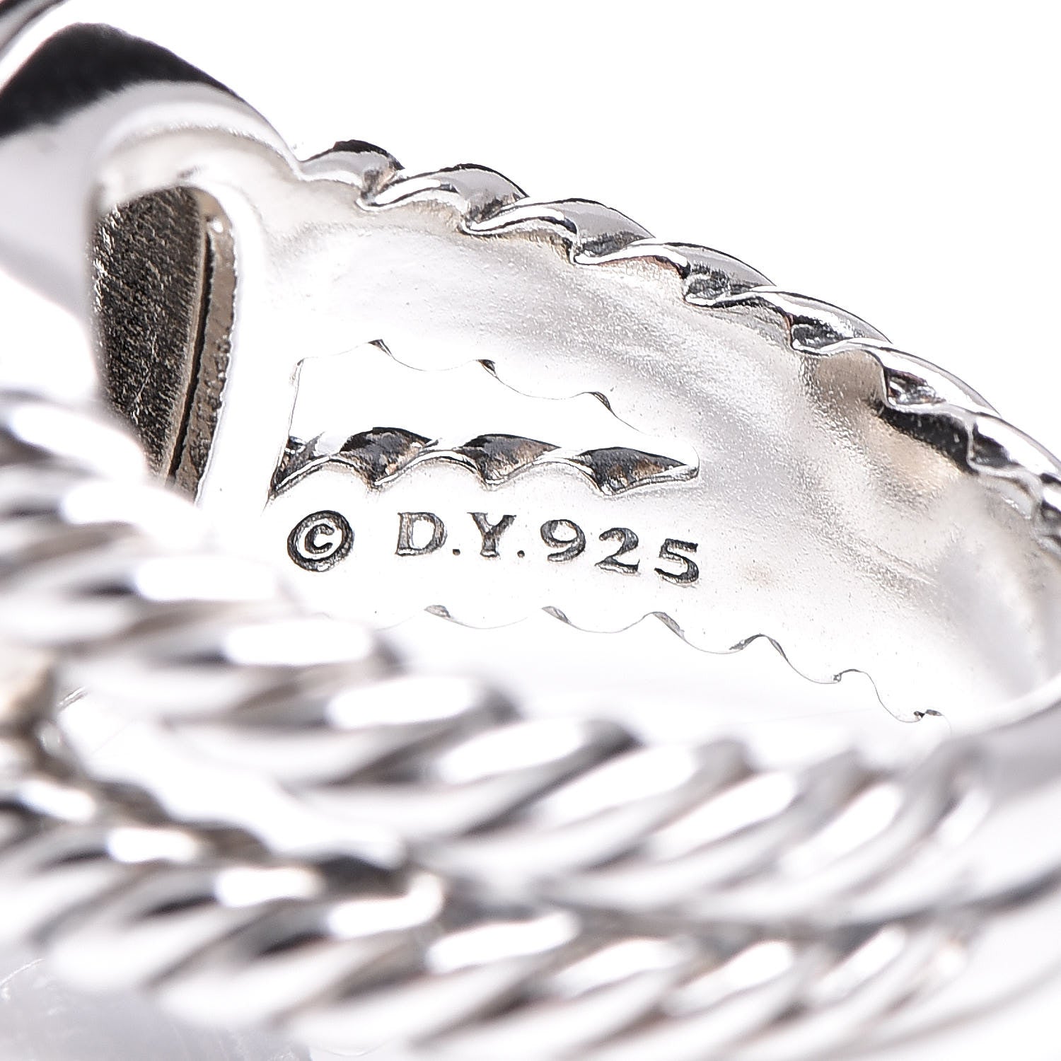 David Yurman Sterling Silver Diamond Black Onyx 11mm Albion Ring 54 7 5 of 5