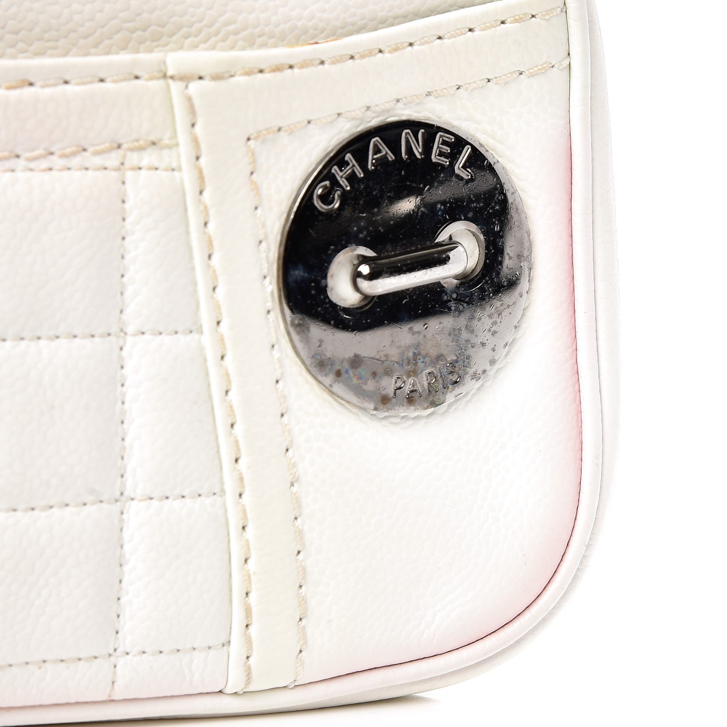 Chanel Caviar Square Quilted Shoulder Bag White 11 of 12