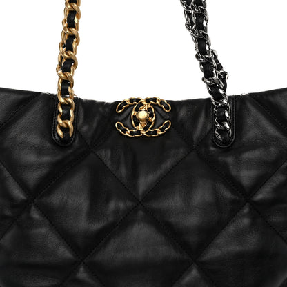 Chanel Lambskin Quilted Chanel 19 Shopping Bag Black 8 of 11