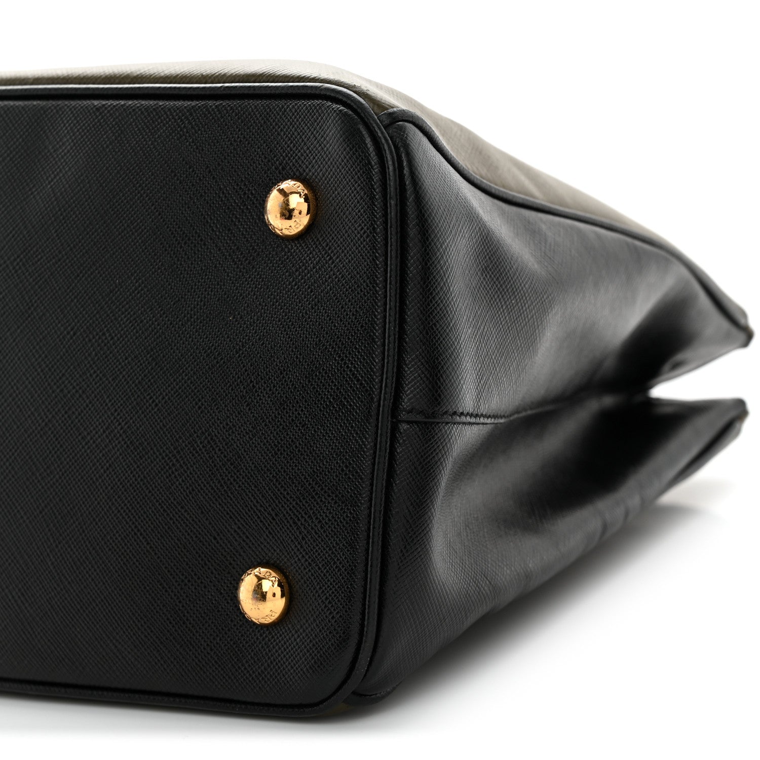 Prada Saffiano Lux Bi-Color Medium Tote Militare Black 10 of 12
