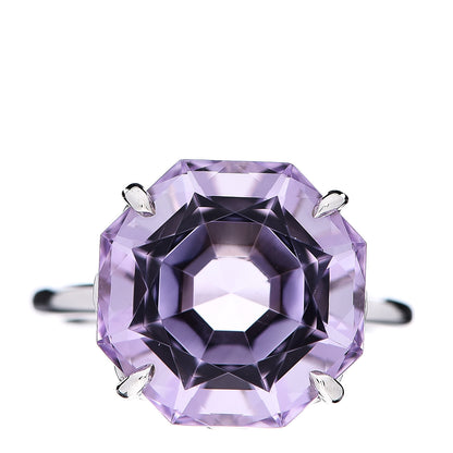 Tiffany Sterling Silver Amethyst Round Sparklers Cocktail Ring 52 6 1 of 4