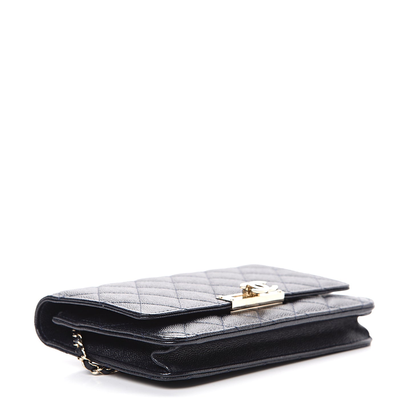 Caviar Quilted Golden Class Wallet On Chain WOC Navy