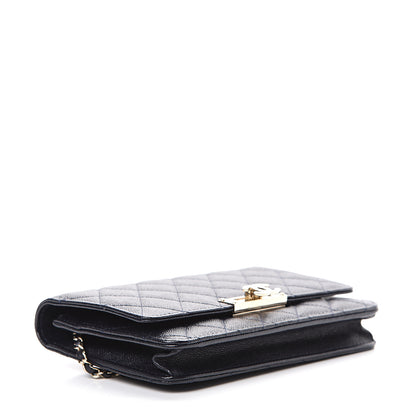 Chanel Caviar Quilted Golden Class Wallet On Chain WOC Navy 3 of 11
