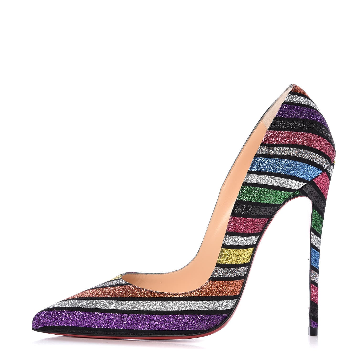 Christian Louboutin Suede Stripyglitter So Kate 120 Pumps 38 Multi 1 of 10