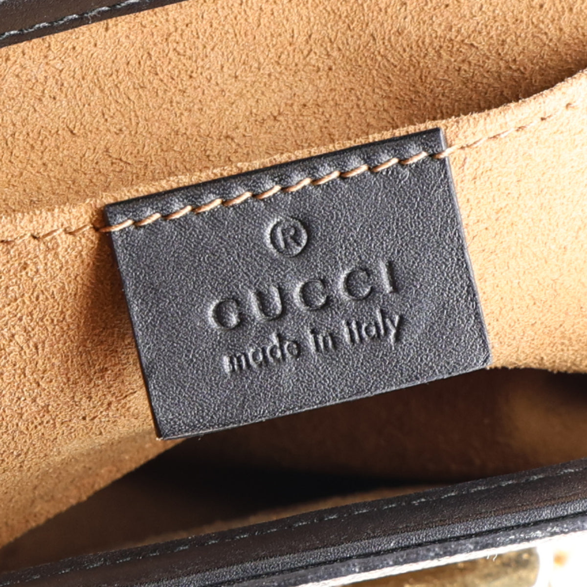 Gucci GG Supreme Monogram Calfskin Small Padlock Shoulder Bag Beige Black Cuir 6 of 10