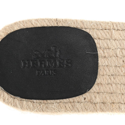 Hermes Nappa Famosa Espadrille Sandals 39 Black 8 of 9