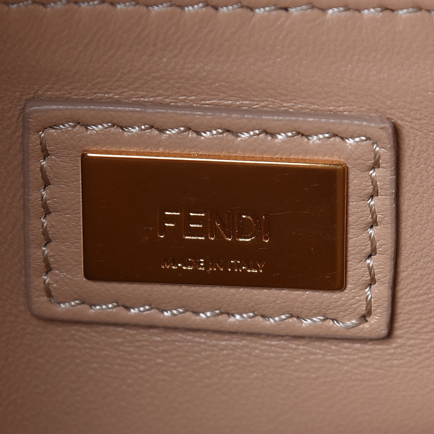 Fendi Nappa Colorblock Mini Peekaboo Iconic Satchel Oliva Vacchetta Powder Pink 6 of 9