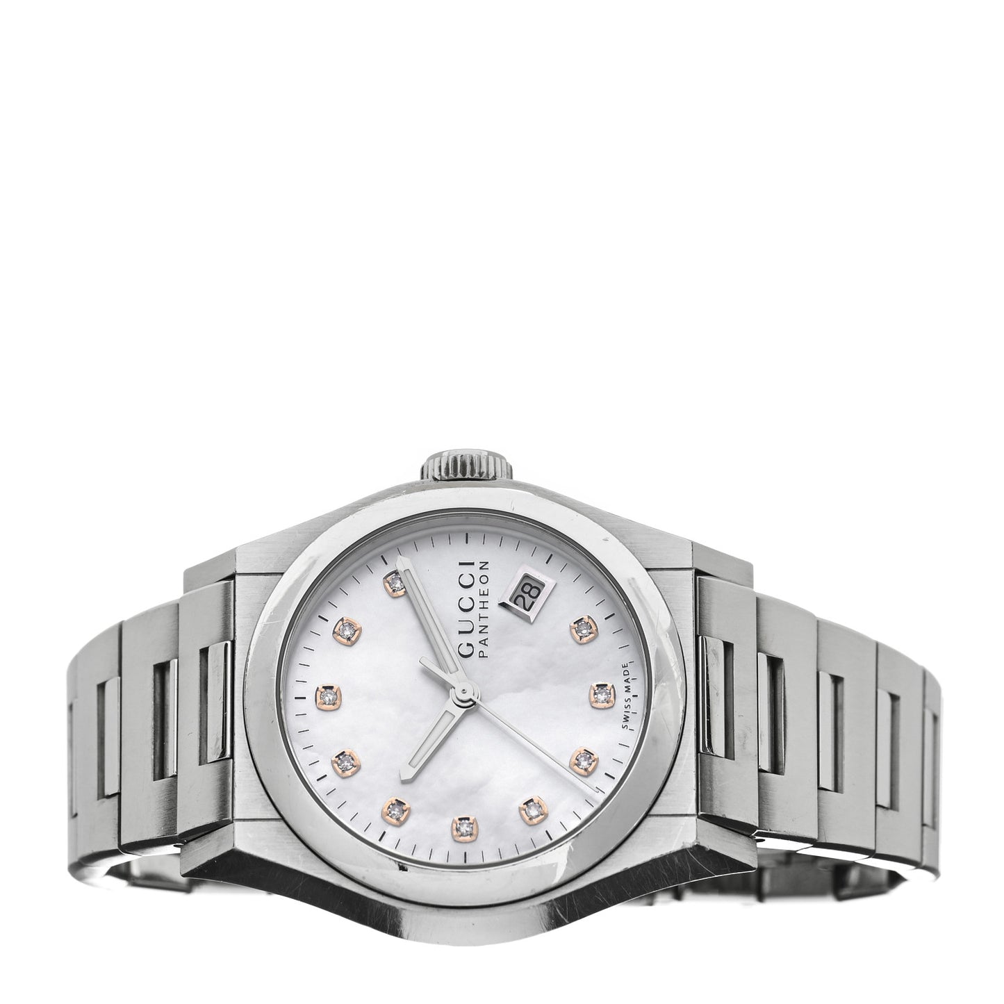 Stainless Steel Diamond Mother of Pearl 36mm Pantheon Quartz Watch