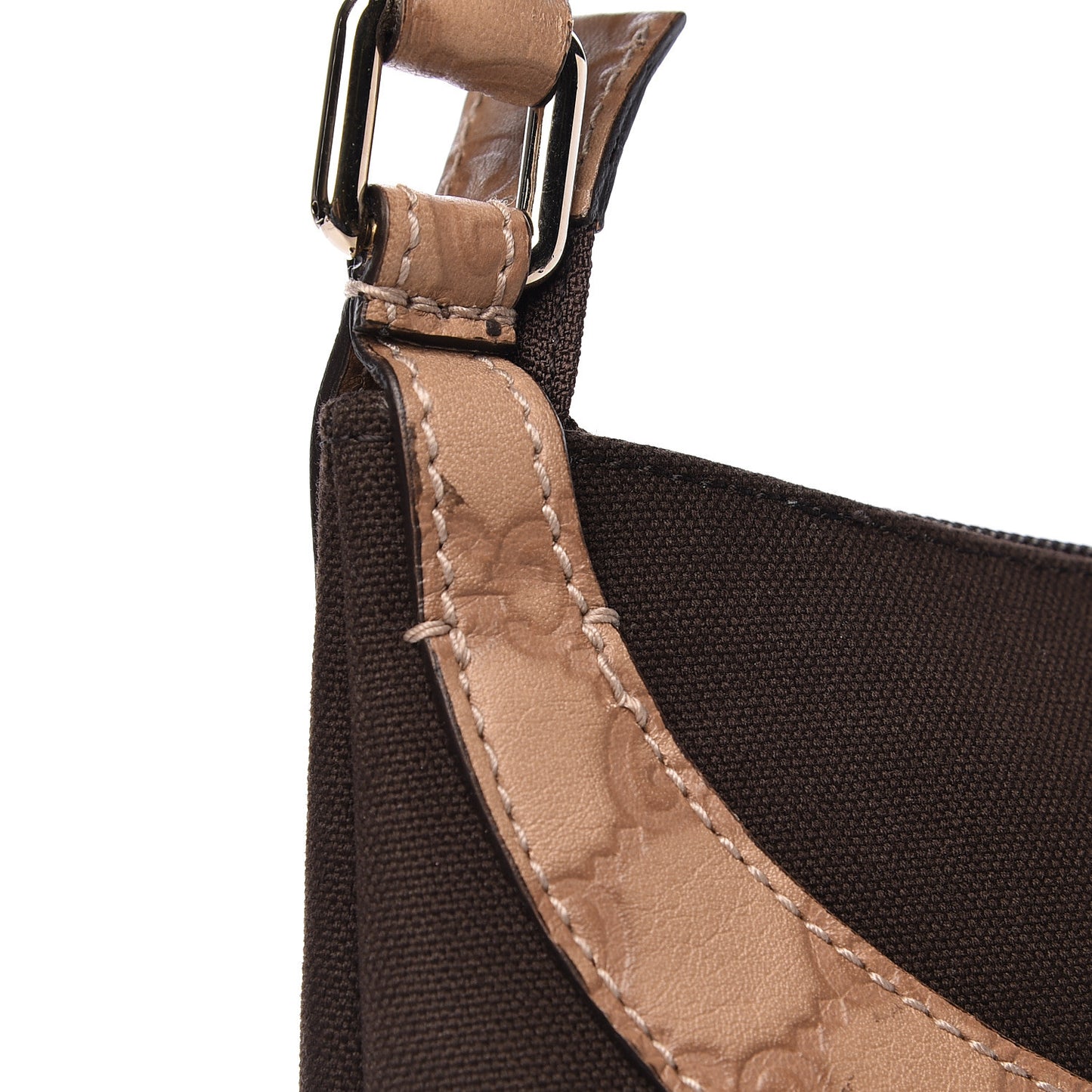 Guccissima Trim Canvas Hobo Brown