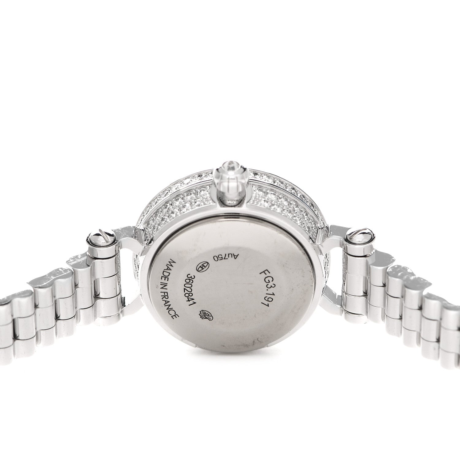 Hermes 18K White Gold Diamond Pave 16mm Faubourg Quartz Watch 4 of 5