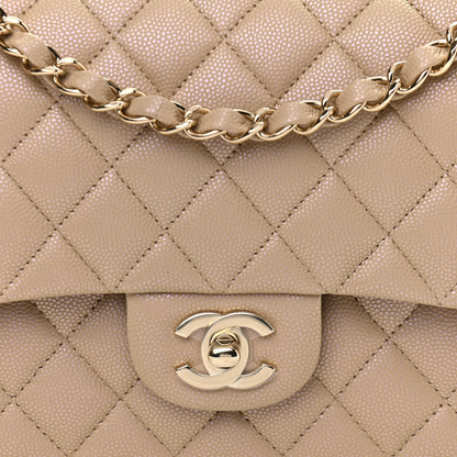 Chanel Iridescent Caviar Quilted Medium Double Flap Dark Beige 8 of 11