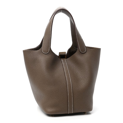 Hermes Taurillon Clemence Picotin Lock 18 PM Etoupe 3 of 9