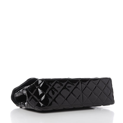 Chanel Patent Quilted Jumbo Double Flap Black 4 of 10