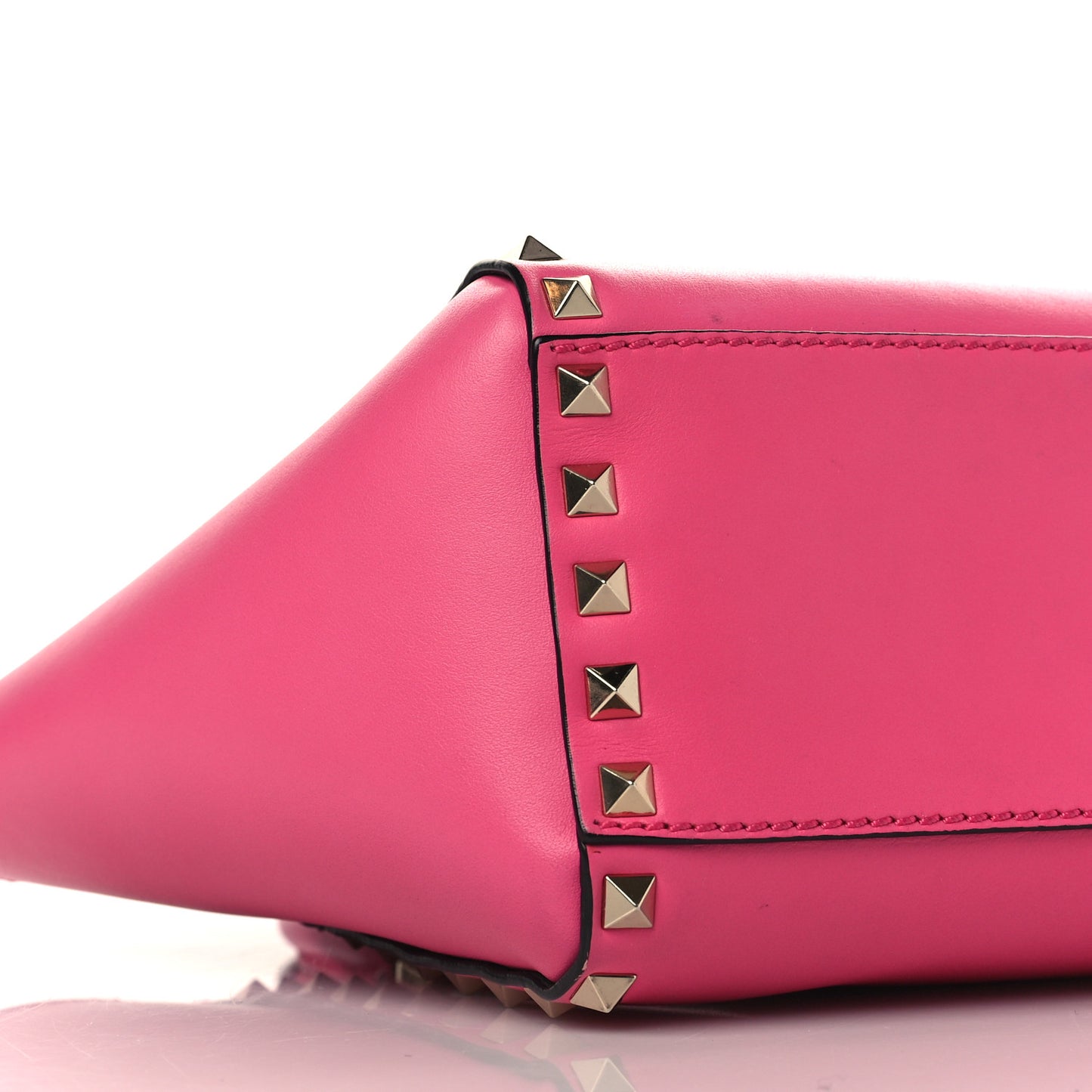 Vitello Mini Rockstud Double Handle Tote Peony