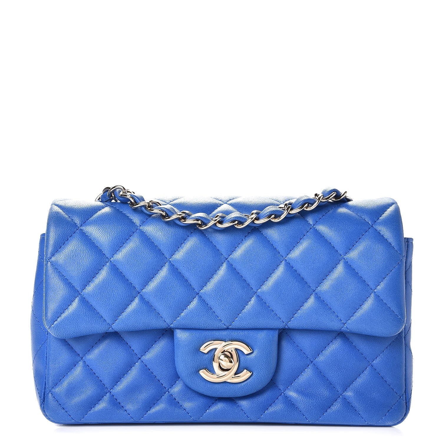 Chanel Lambskin Quilted Mini Rectangular Flap Royal Blue 1 of 11