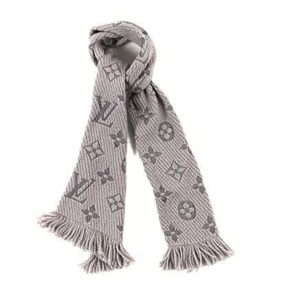 Louis Vuitton Wool Silk Logomania Scarf Pearl Grey 1 of 3
