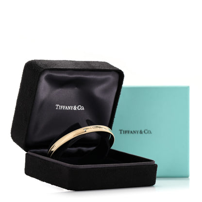 Tiffany 18K Yellow Gold 'I Love You' Milgrain Bangle Bracelet 4 of 4