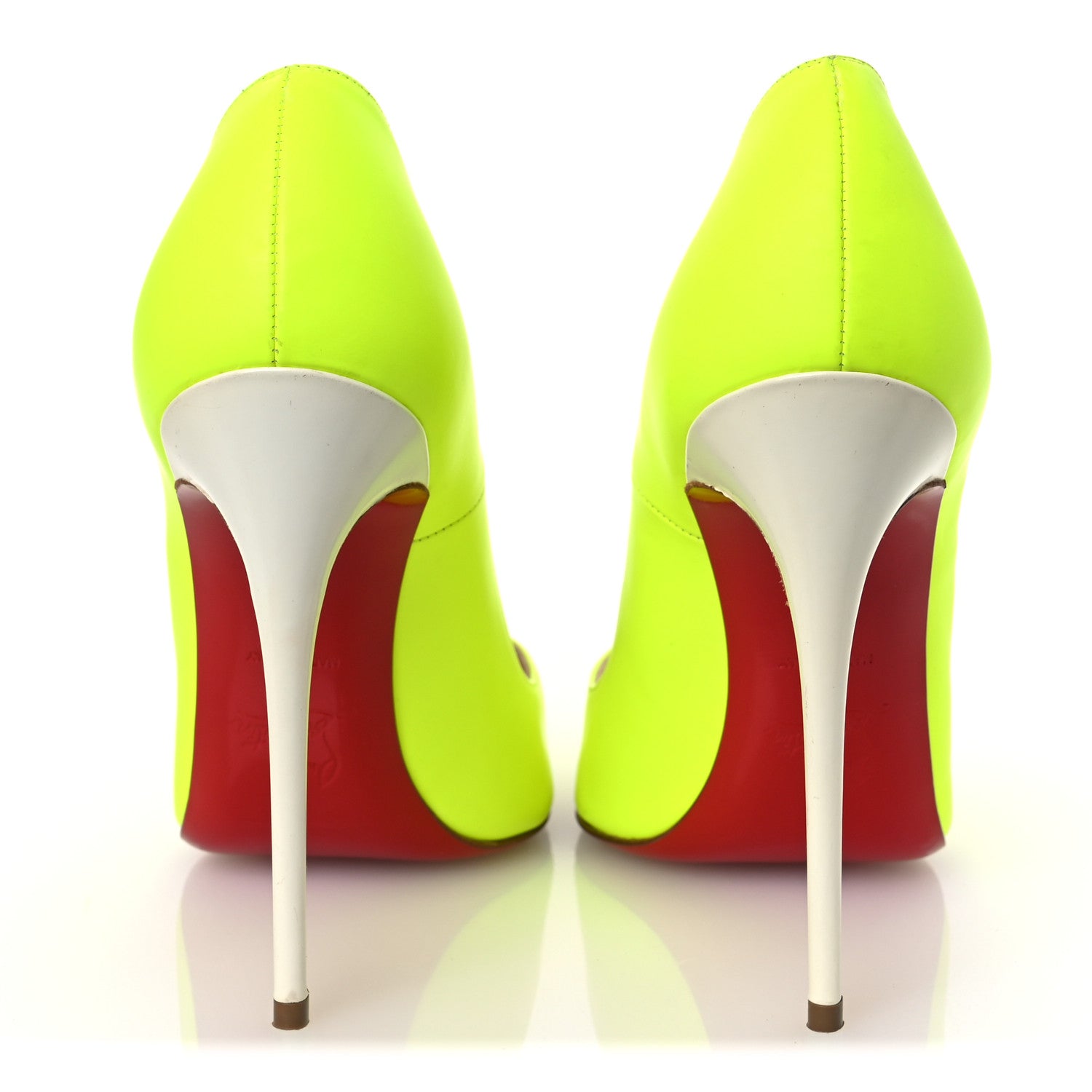 Christian Louboutin Matte Calfskin Jazz Calf Fluo So Kate 120 Pumps 38 Jaune White 6 of 13