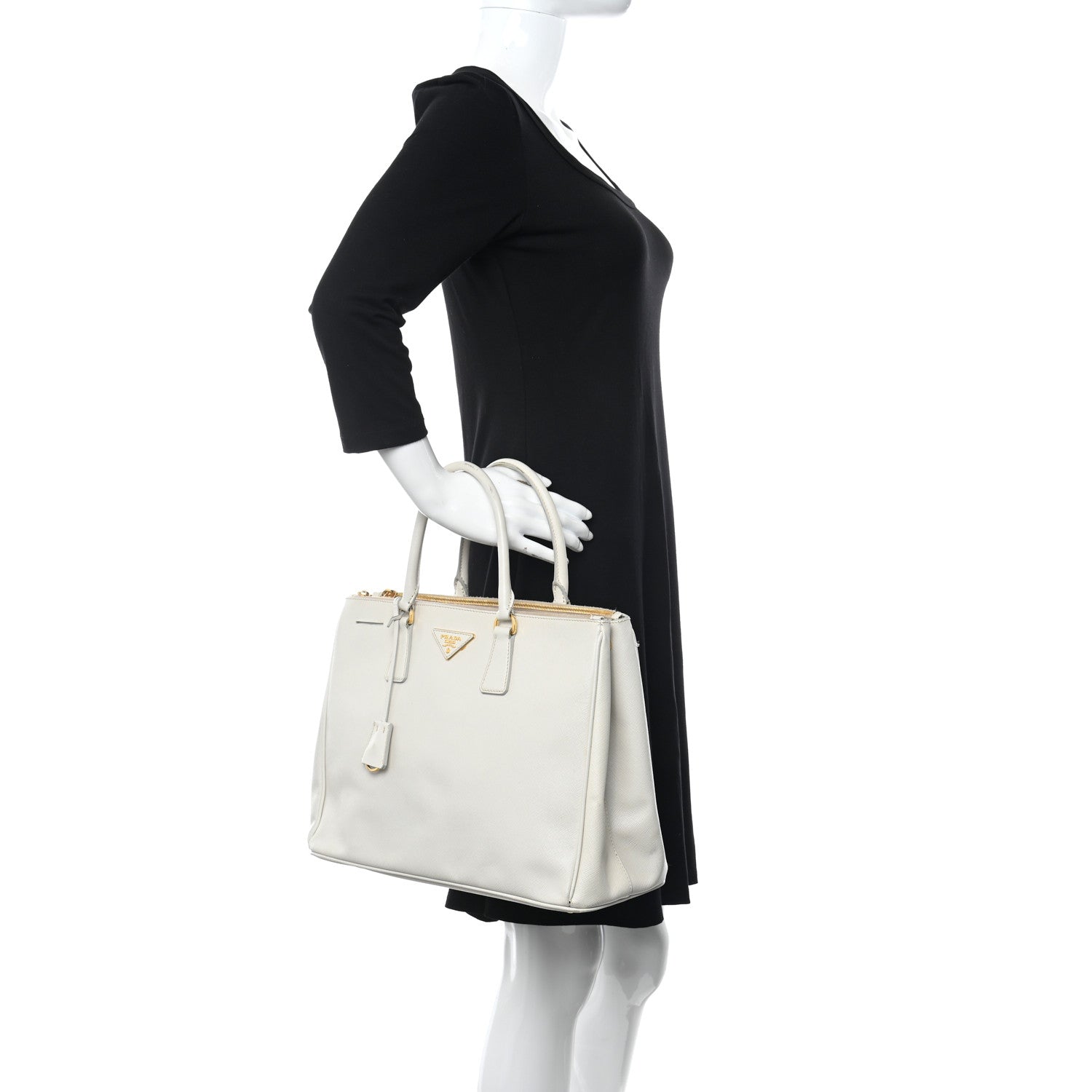Prada Saffiano Lux Large Galleria Double Zip Tote Talco 2 of 24