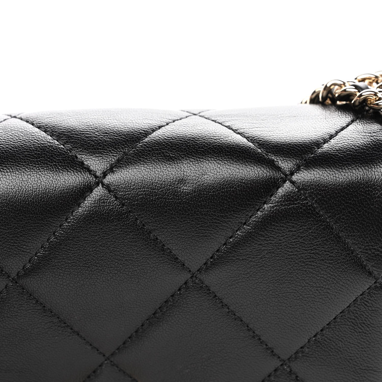 Chanel Lambskin Quilted Mini Chain Rows Flap Black 11 of 12
