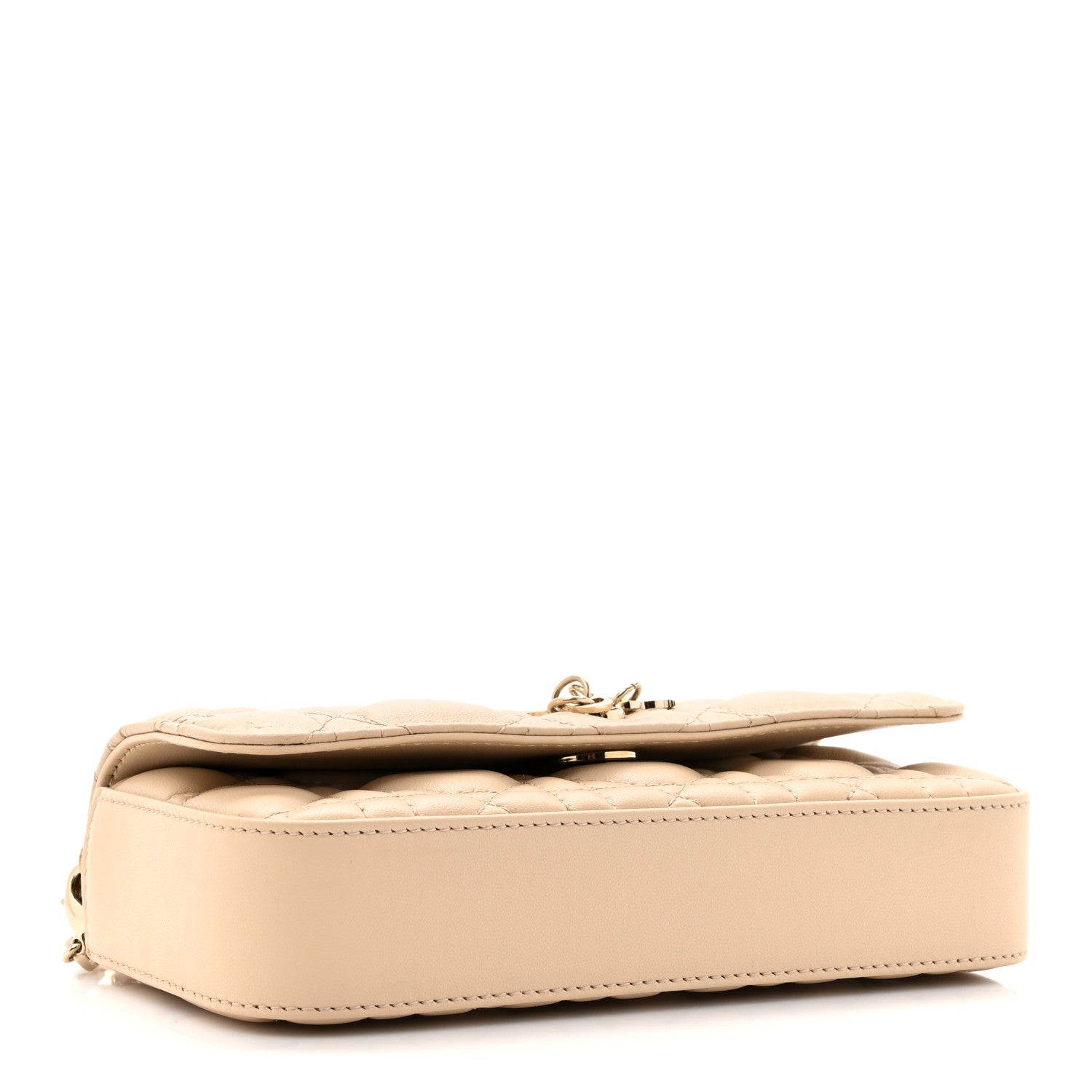 Christian Dior Lambskin Cannage Dior Talk Phone Pouch Powder Beige 4 of 12