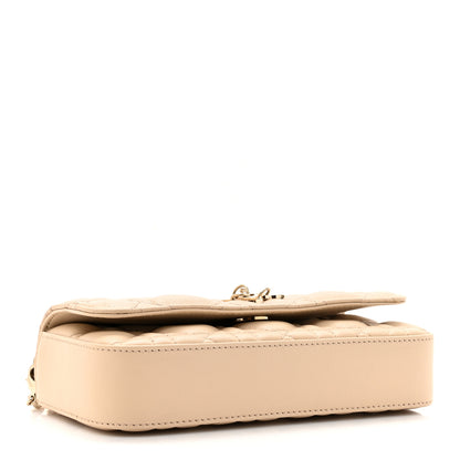 Christian Dior Lambskin Cannage Dior Talk Phone Pouch Powder Beige 4 of 12